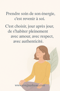 Illustration d'une femme qui prend soin de son hygiène énergétique 